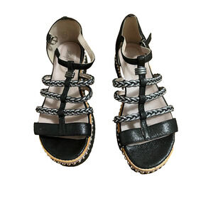 Stefano Women sandals Leather Black silver Size 37 S000016